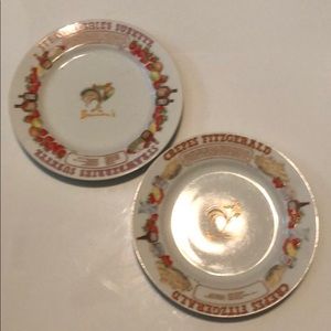 Set of Two Brennan’s Desert Plates 1982 Ljungberg Collection New Orleans Vintage